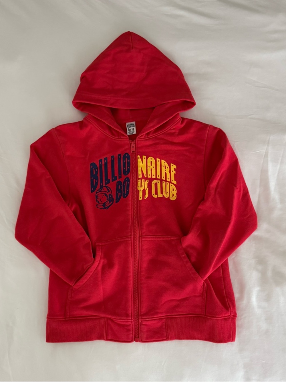Billionaire Boys Club Red Hoodie with Navy & Yellow Logo